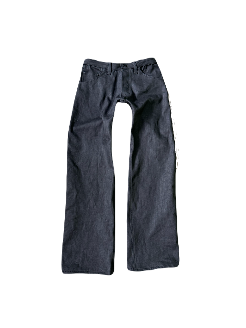 “oil” crosshatch loose denim