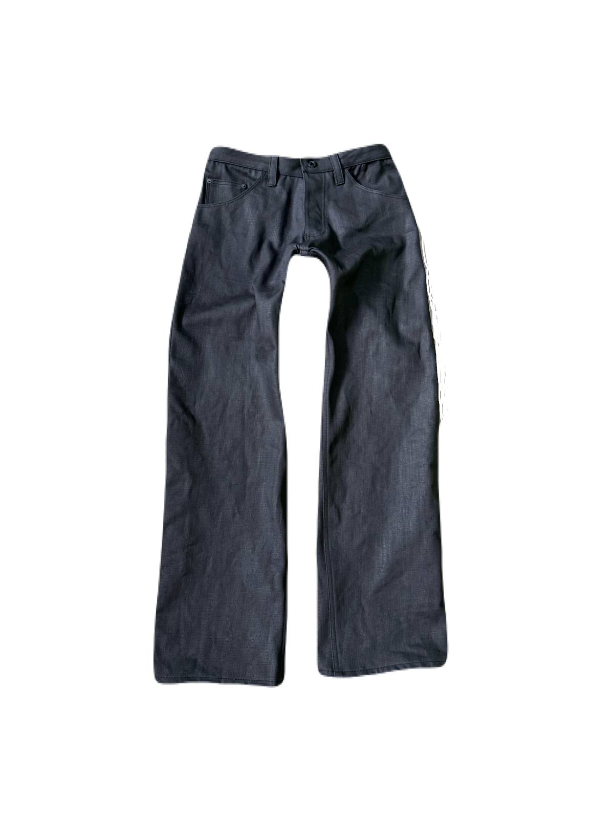 “oil” crosshatch loose denim