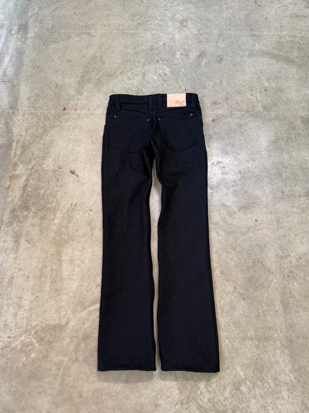 “noir” crosshatch skinny bootcuts