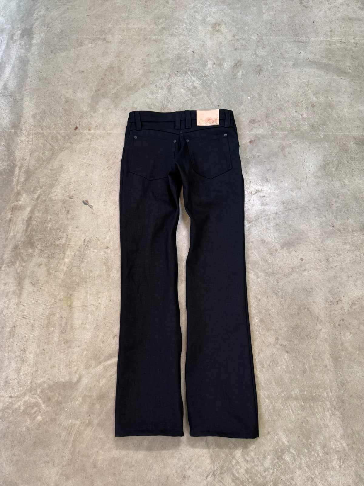 “noir” crosshatch skinny bootcuts