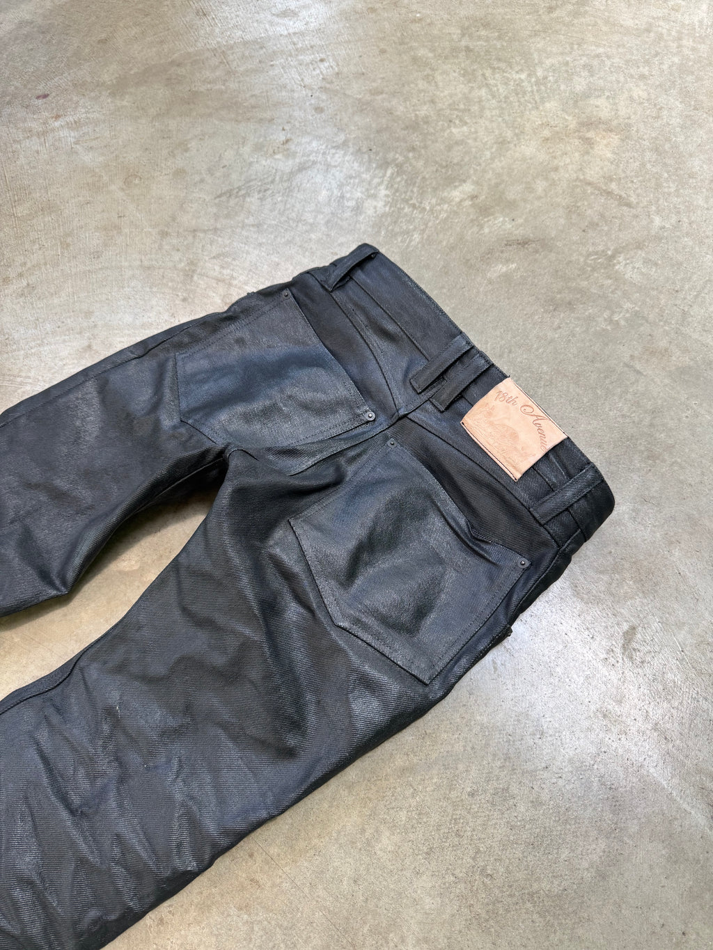 "waxed" skinnies
