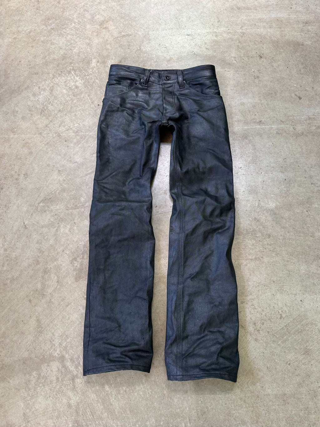 "waxed" skinnies