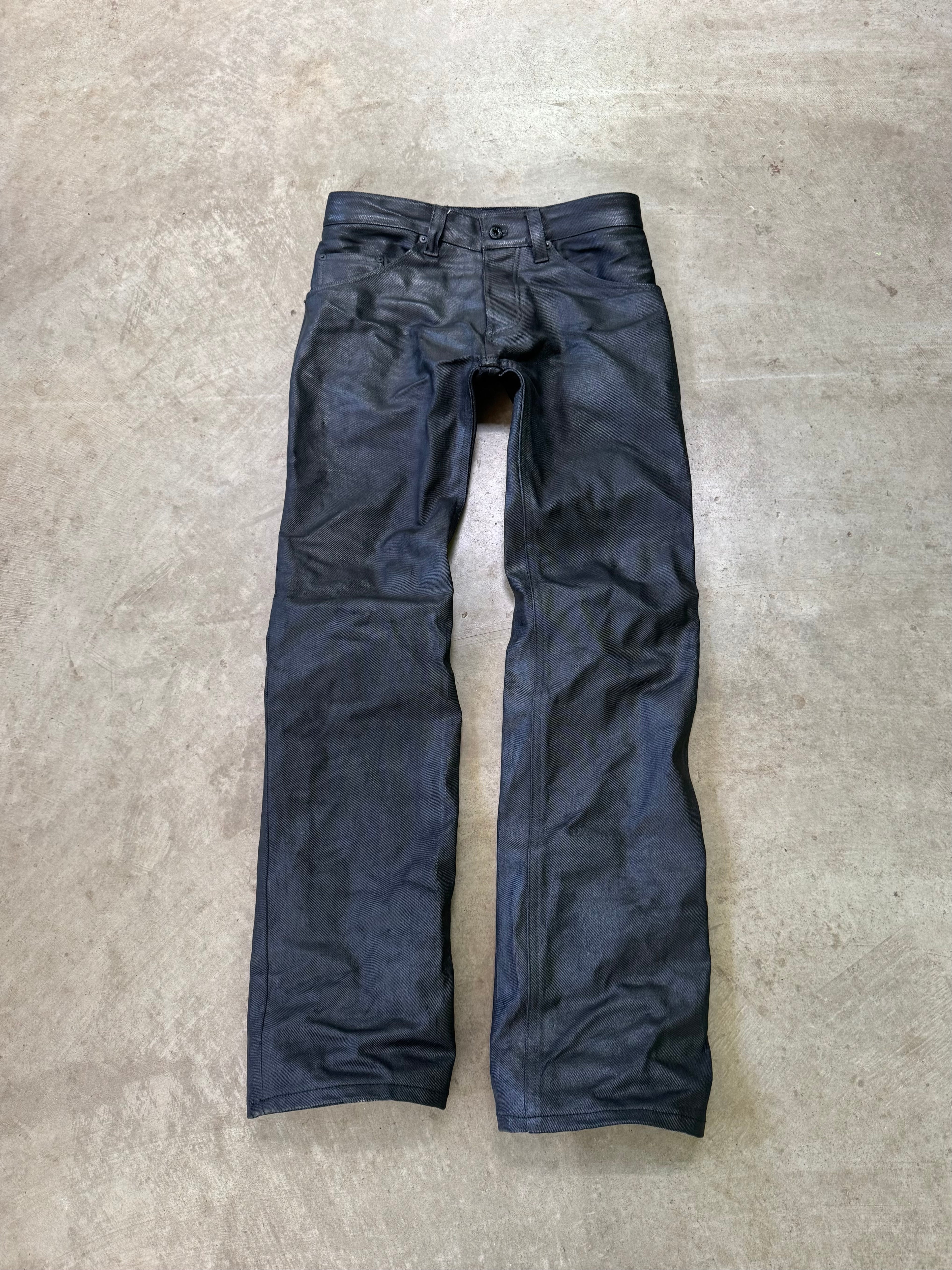 "waxed" skinnies