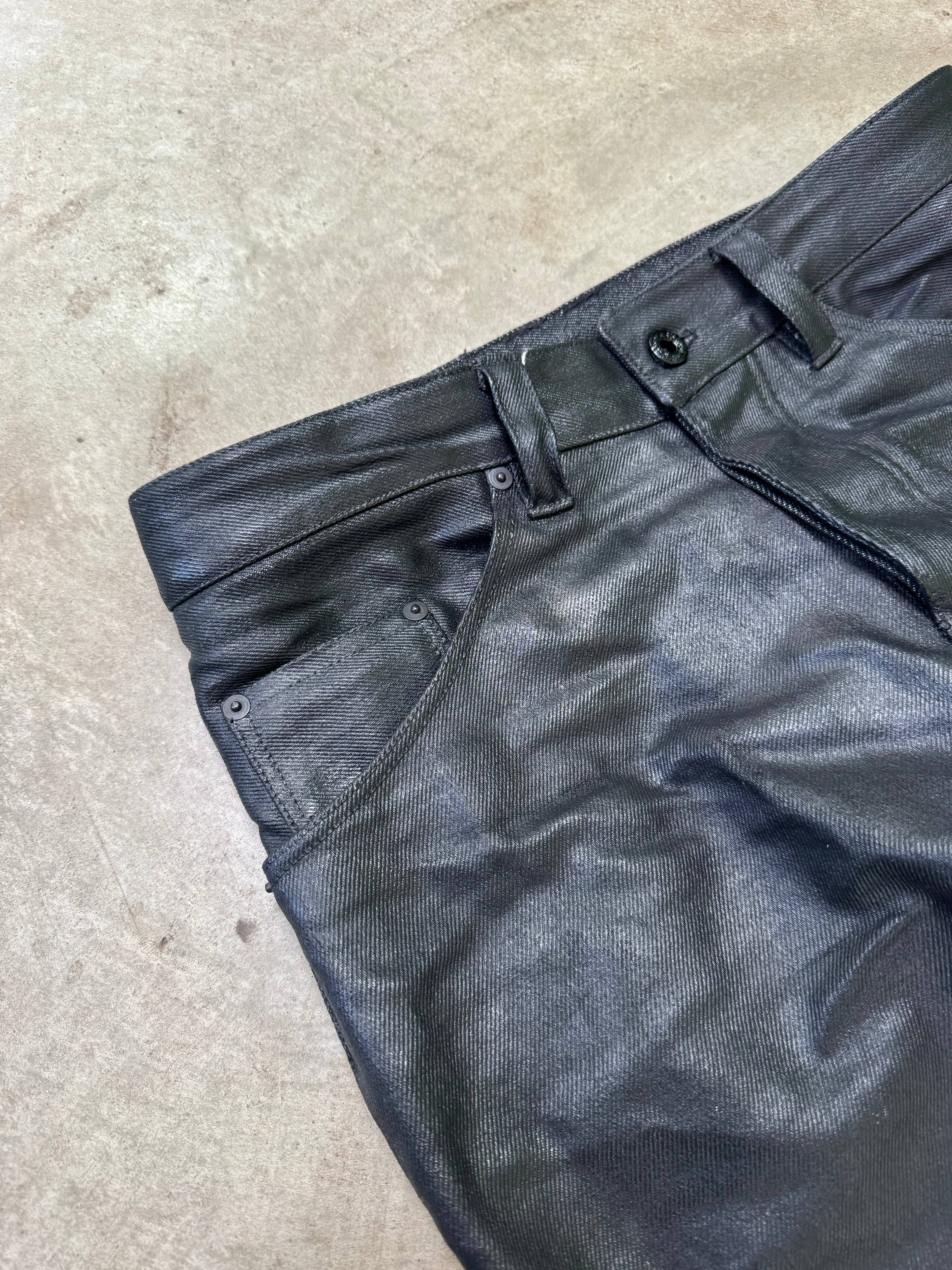 "waxed" skinnies