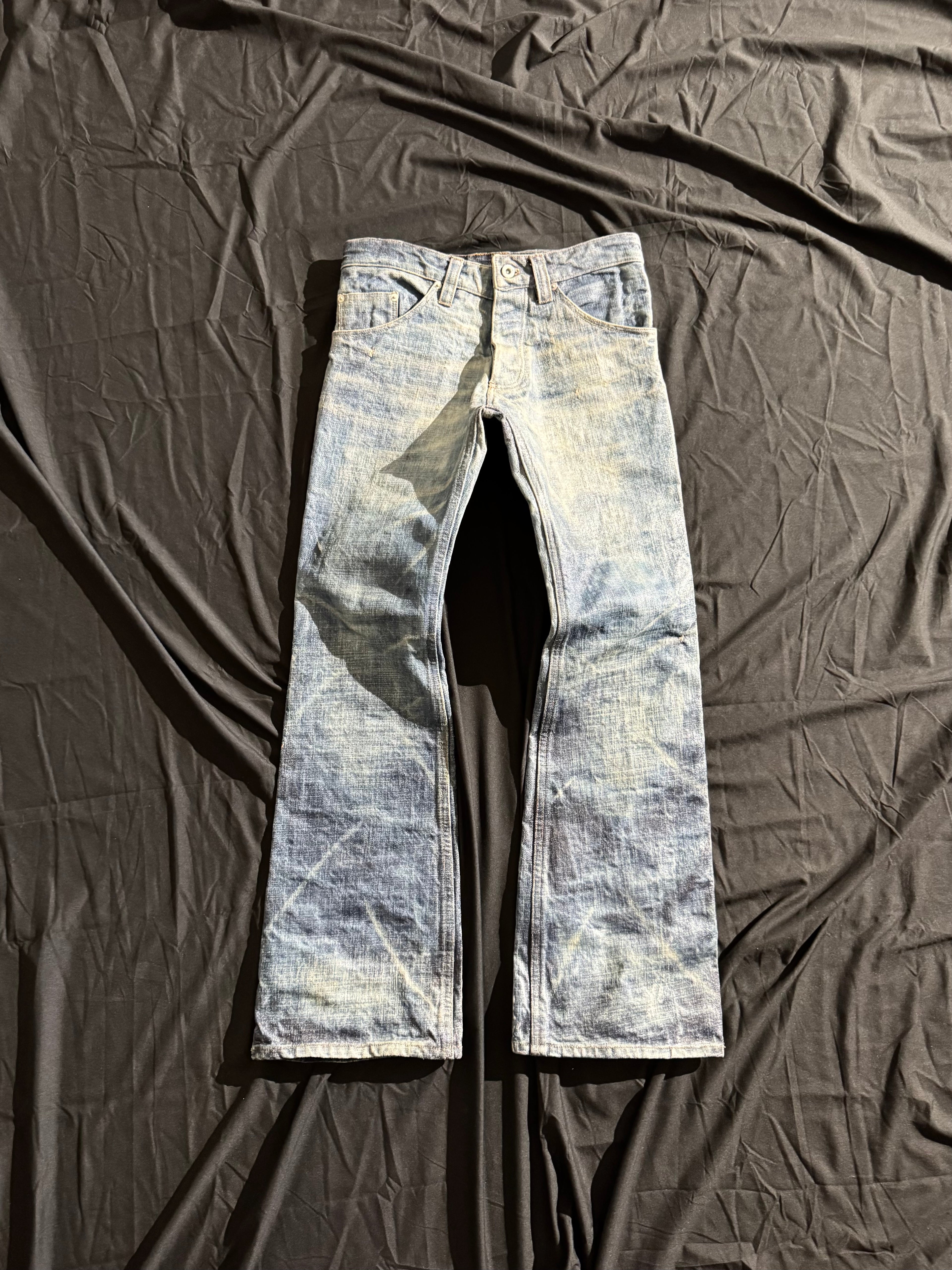 “coated” washed bootcuts