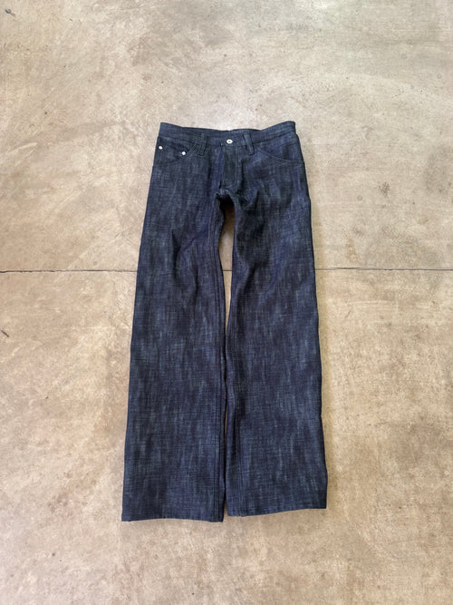 “indigo” crosshatch loose denim