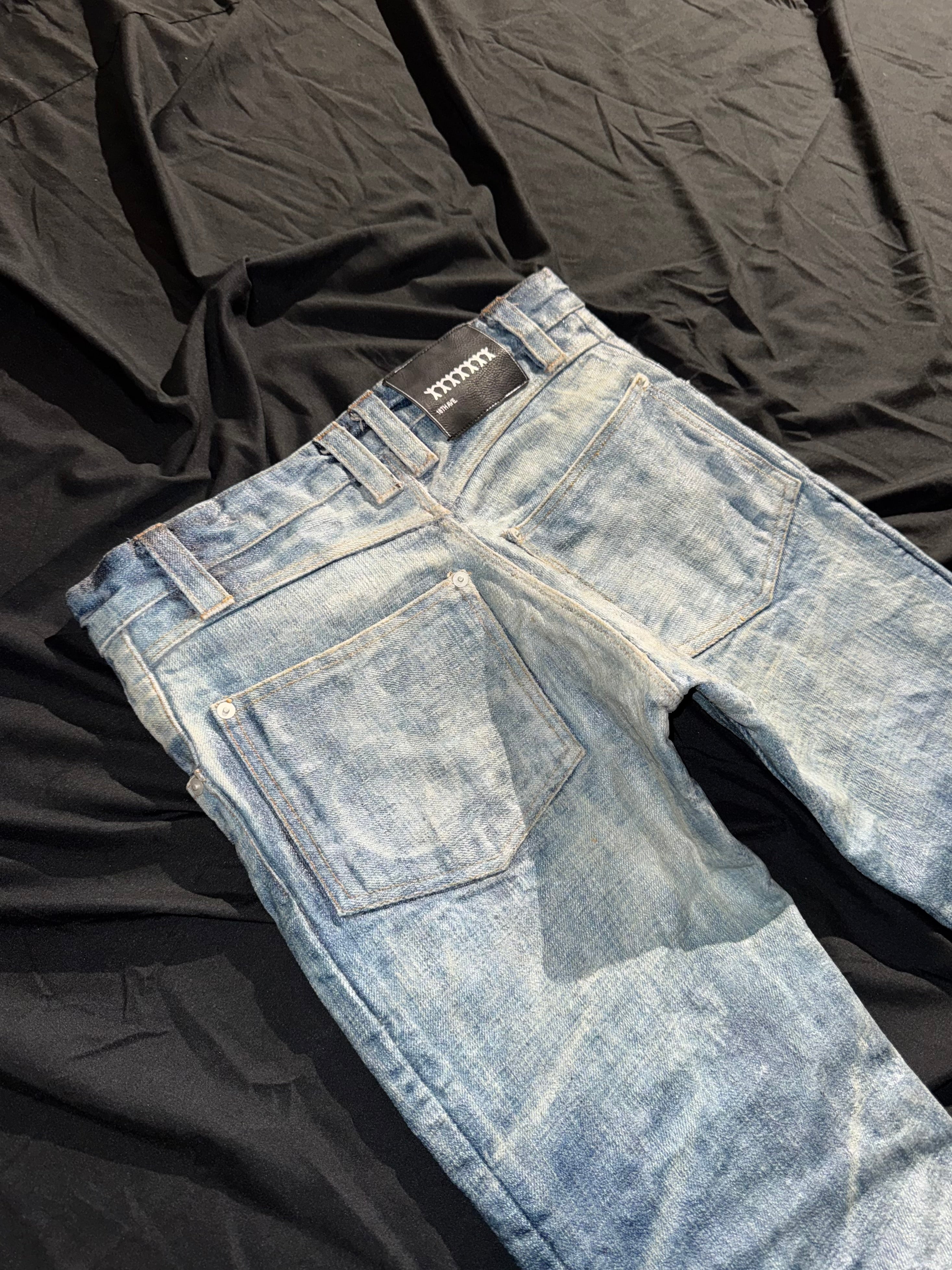 “coated” washed bootcuts