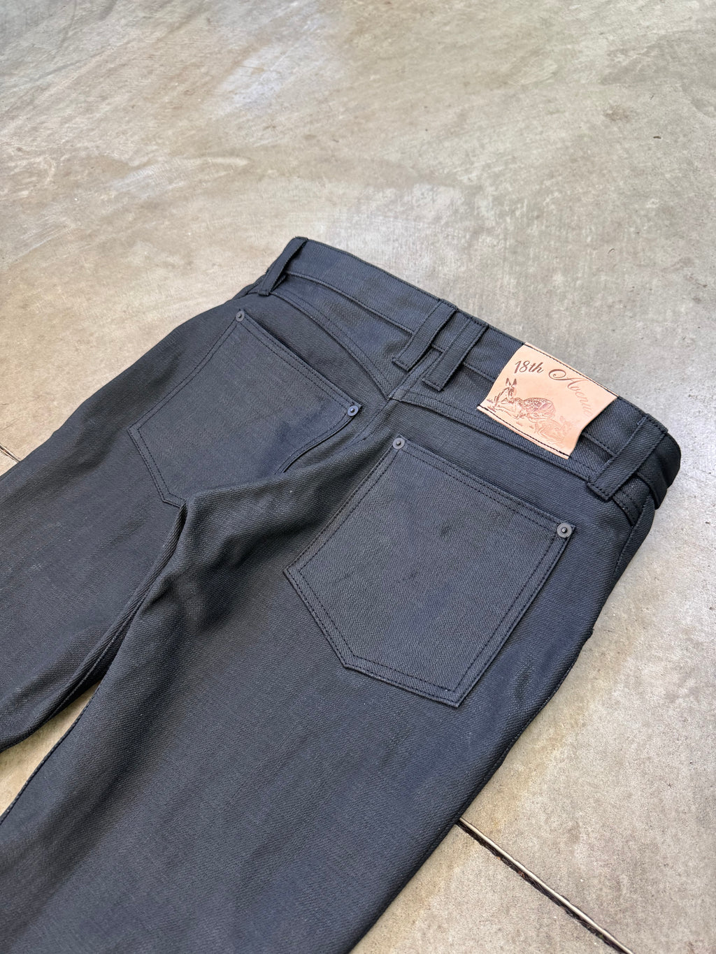 “oil” crosshatch skinny bootcuts