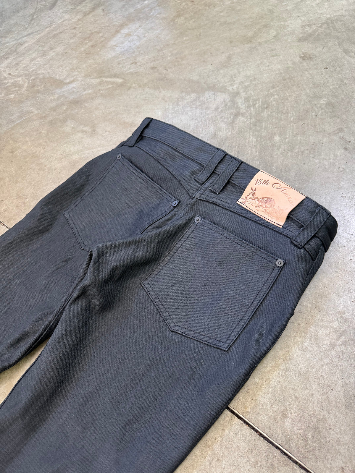 “oil” crosshatch skinny bootcuts