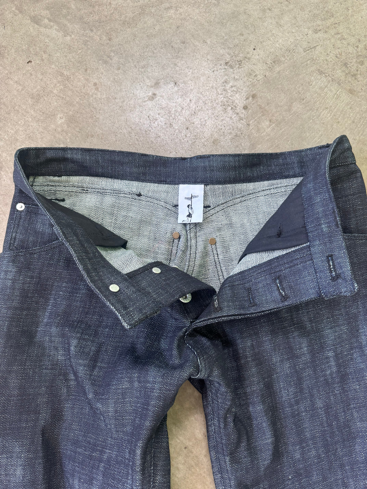 “indigo” crosshatch loose denim
