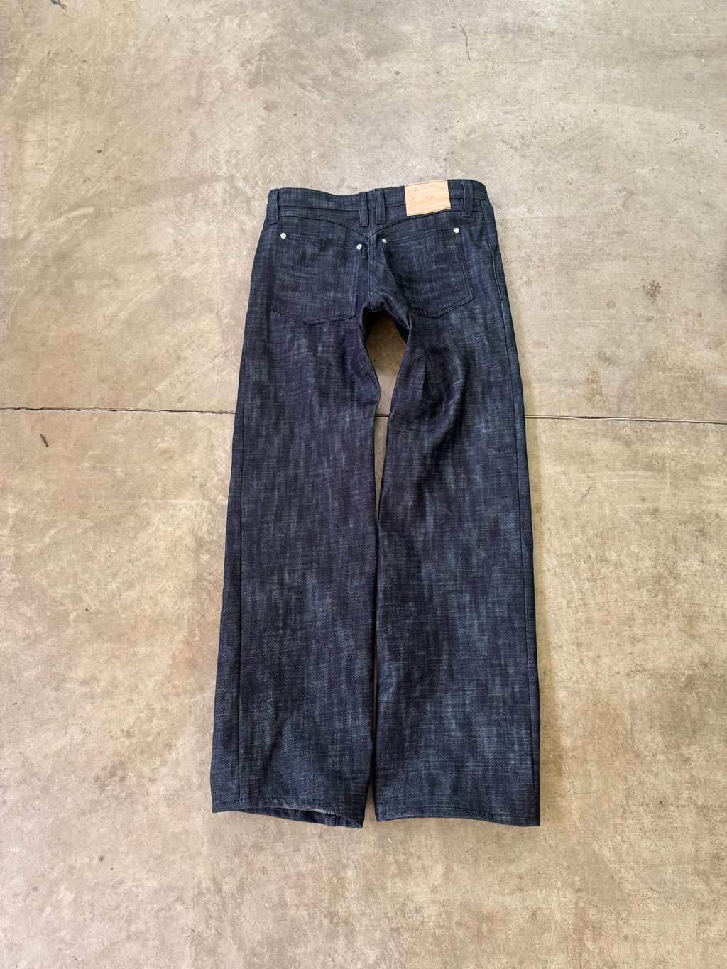 “indigo” crosshatch loose denim