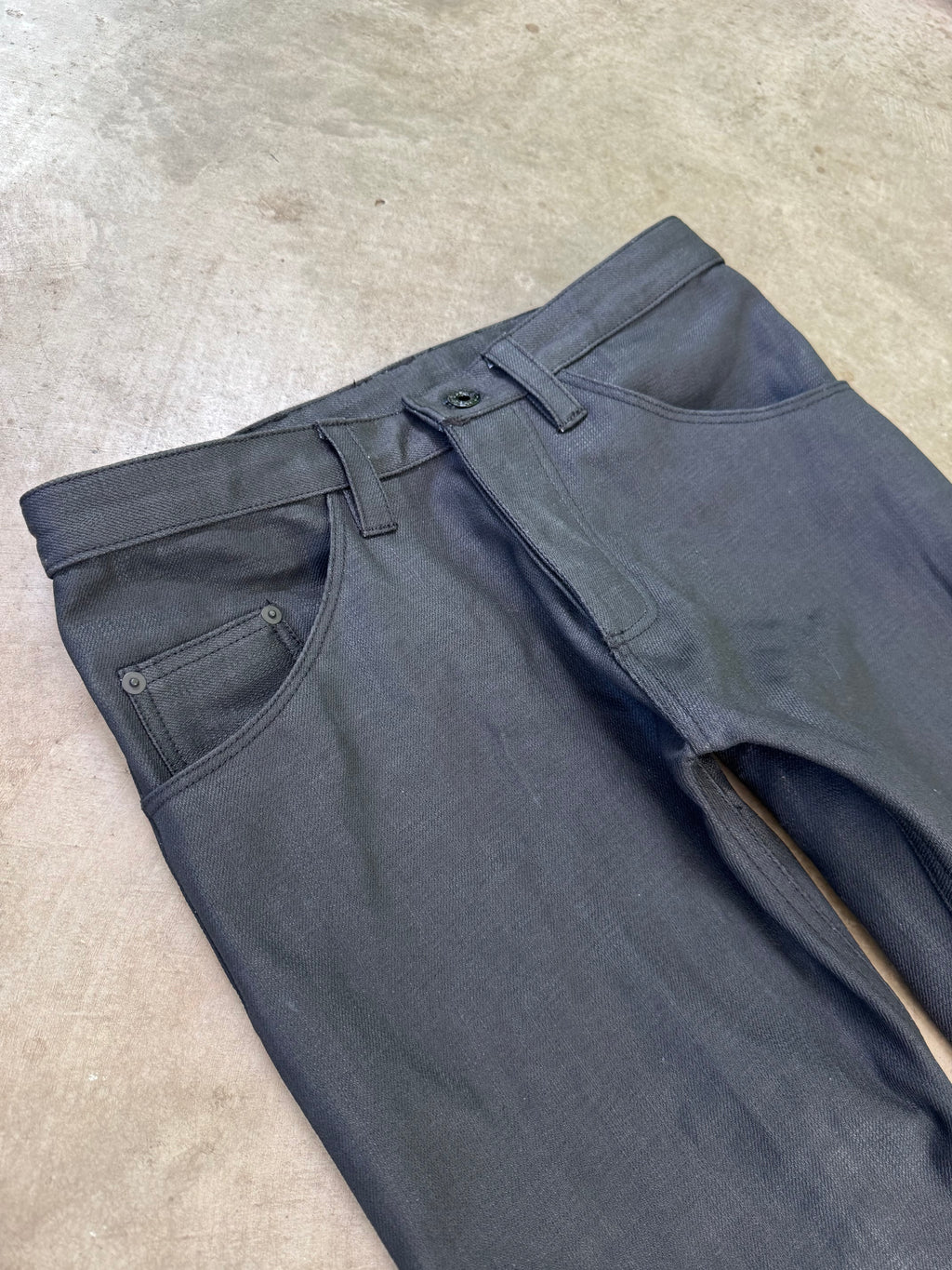 “oil” crosshatch skinny bootcuts