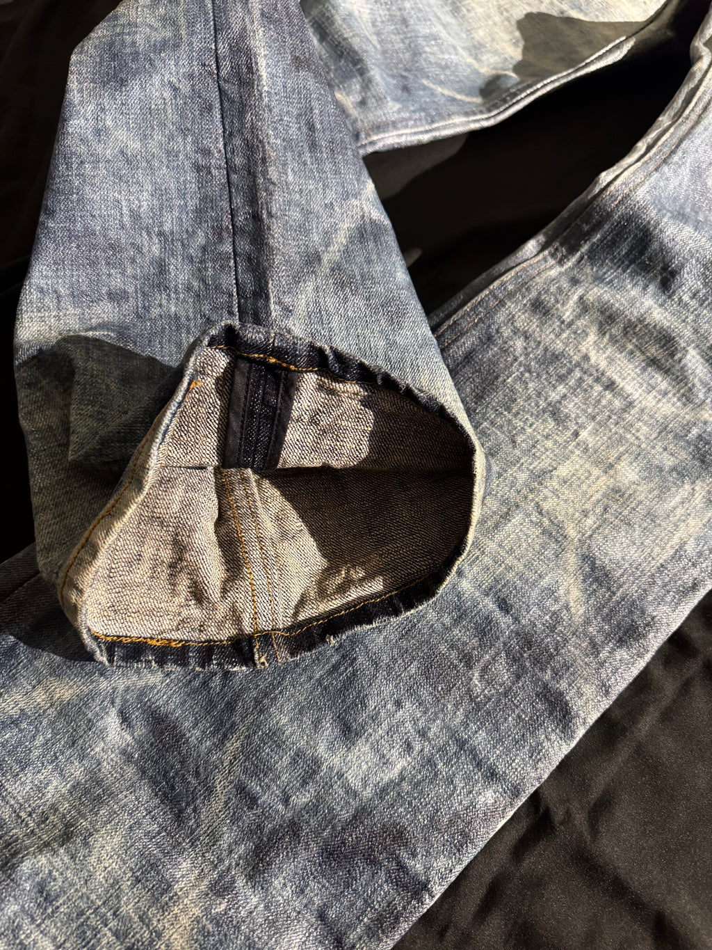 “coated” washed bootcuts