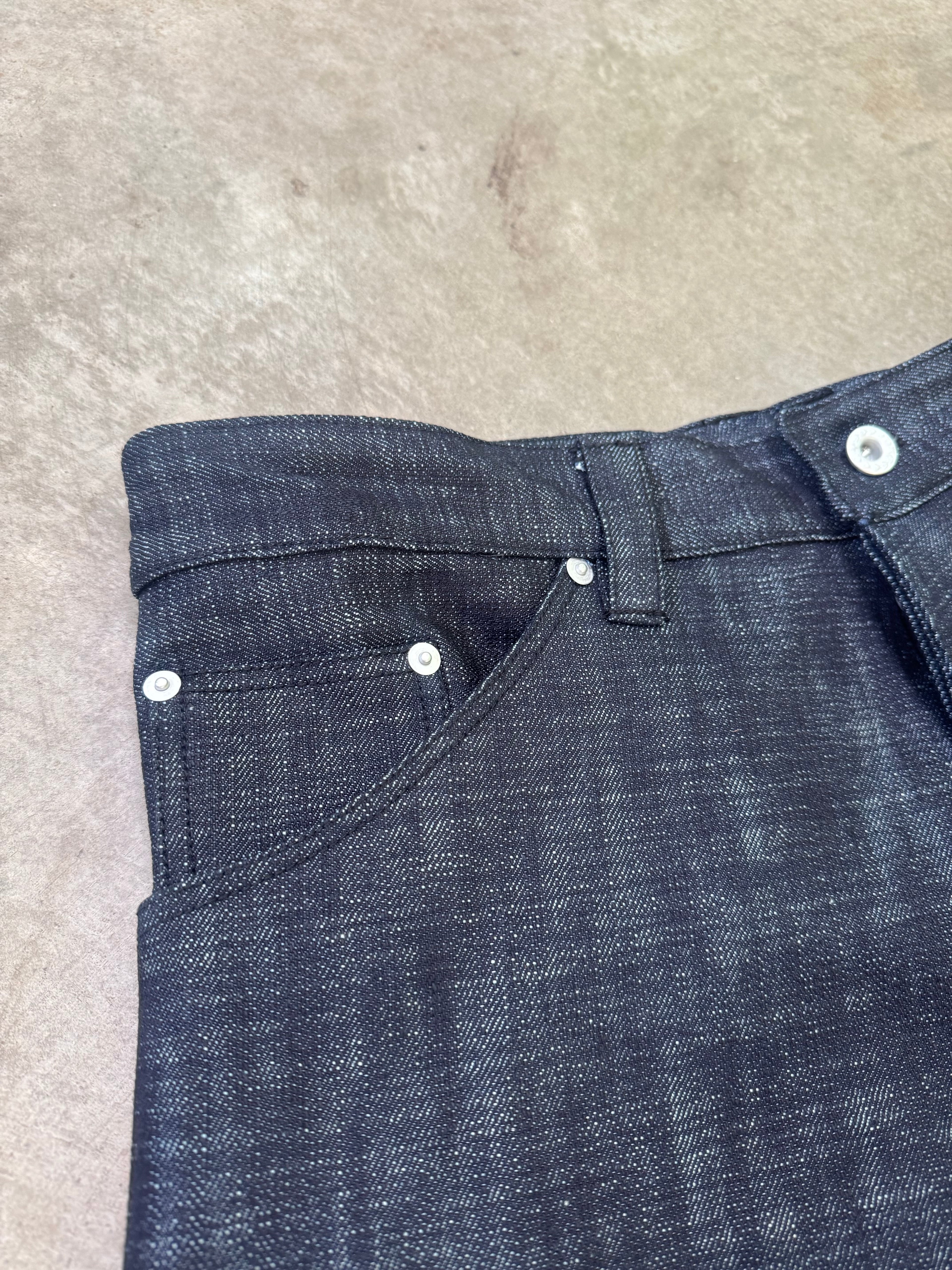 crosshatch wide leg denim