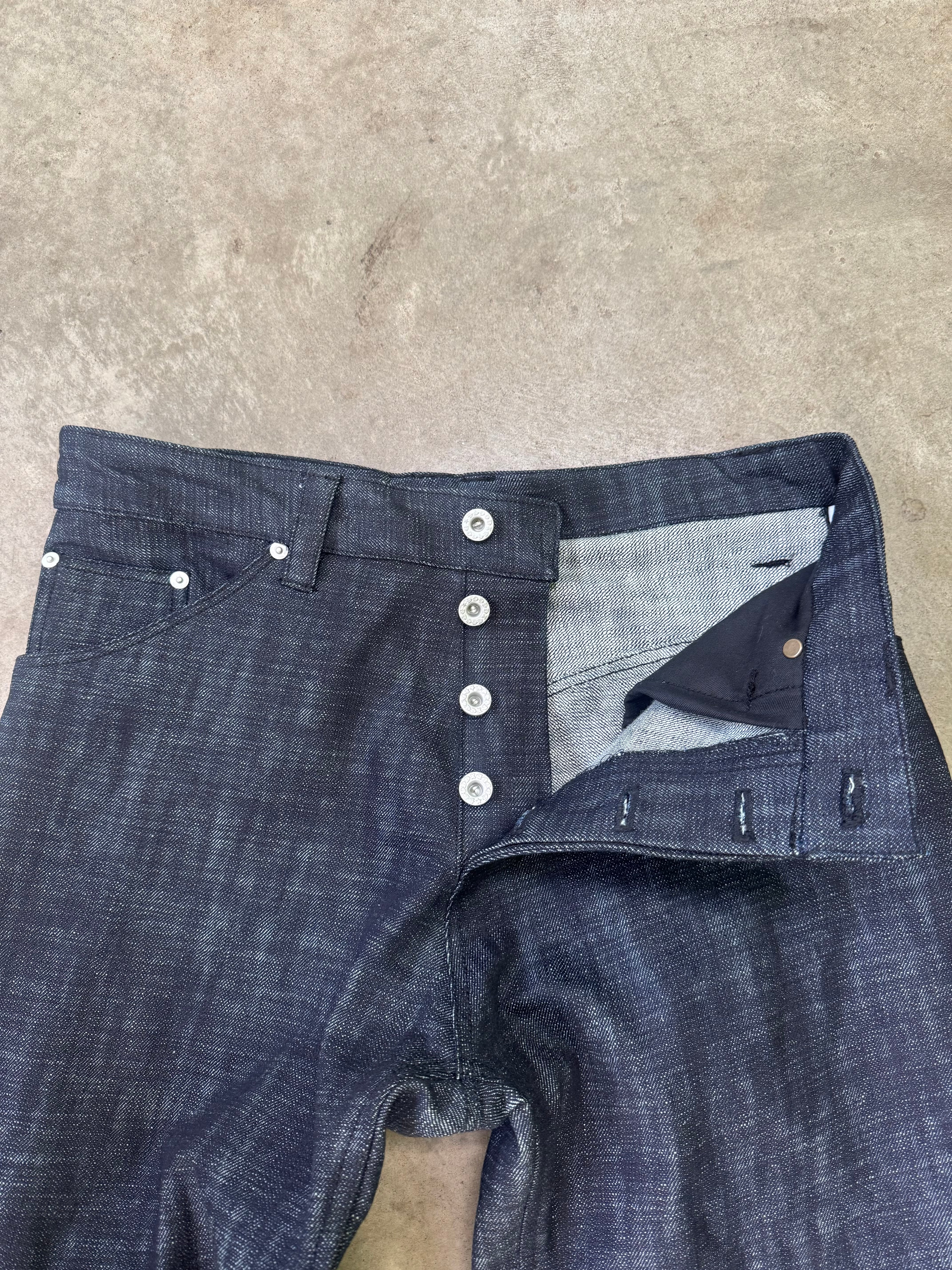 crosshatch wide leg denim