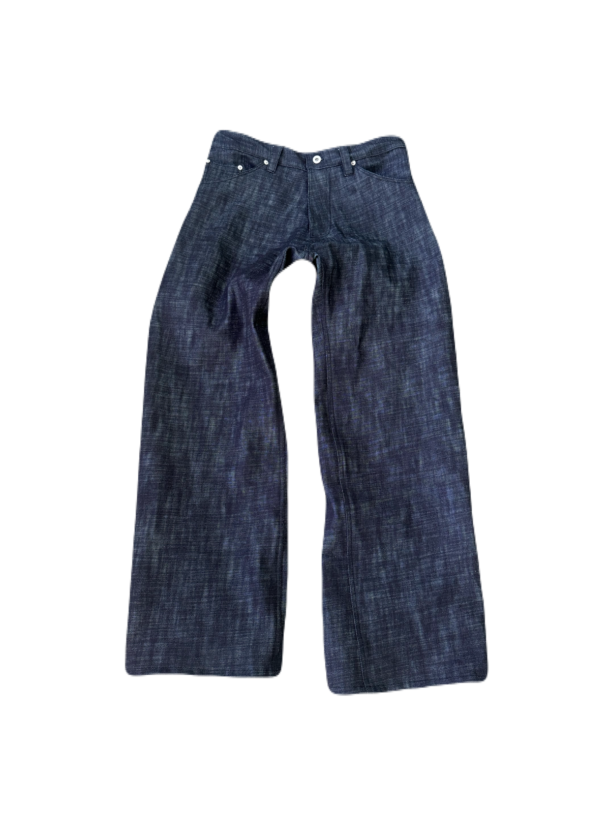 crosshatch wide leg denim