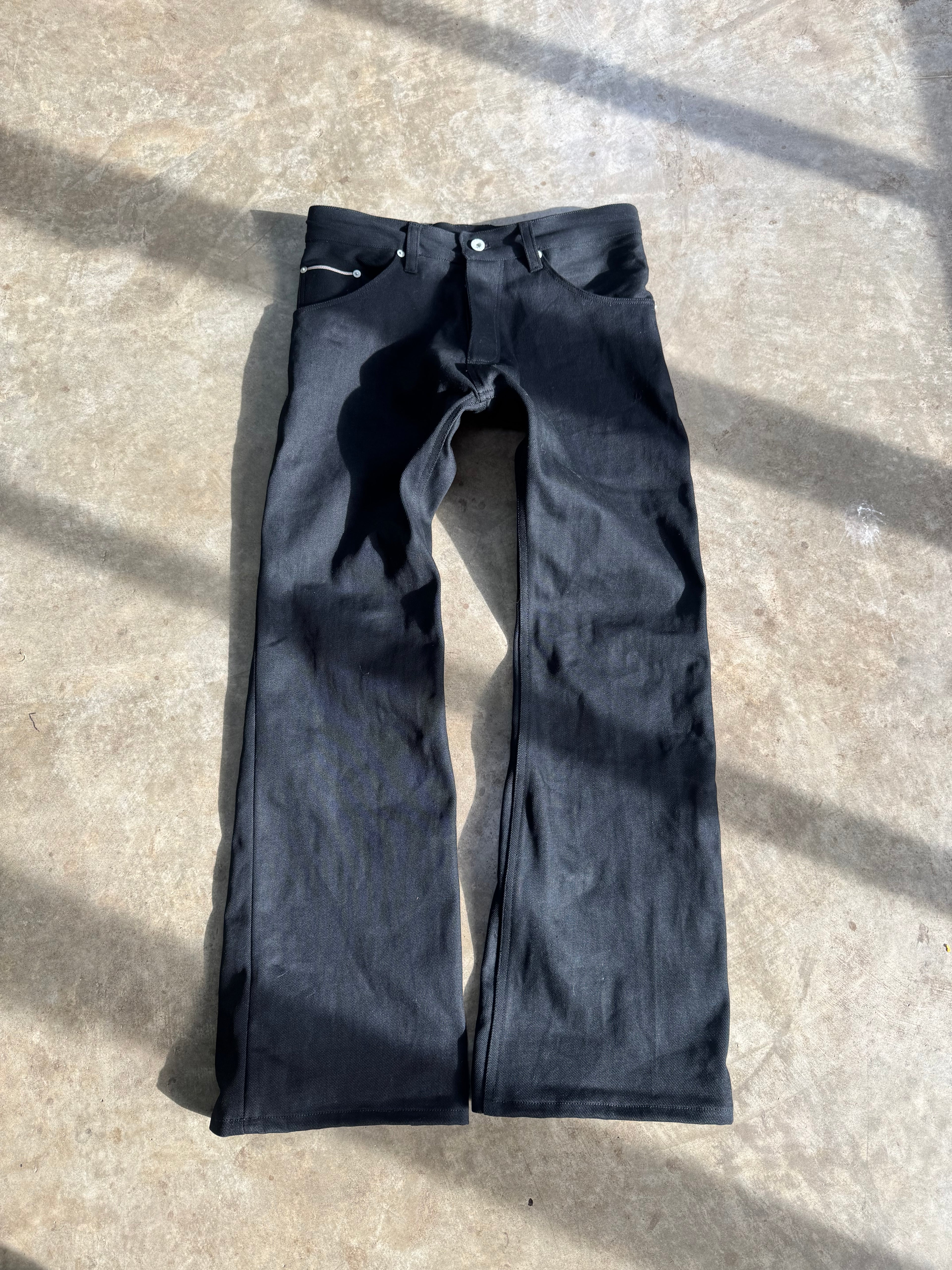 custom jet black bootcuts