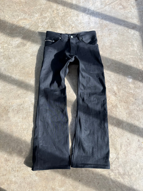 custom jet black bootcuts