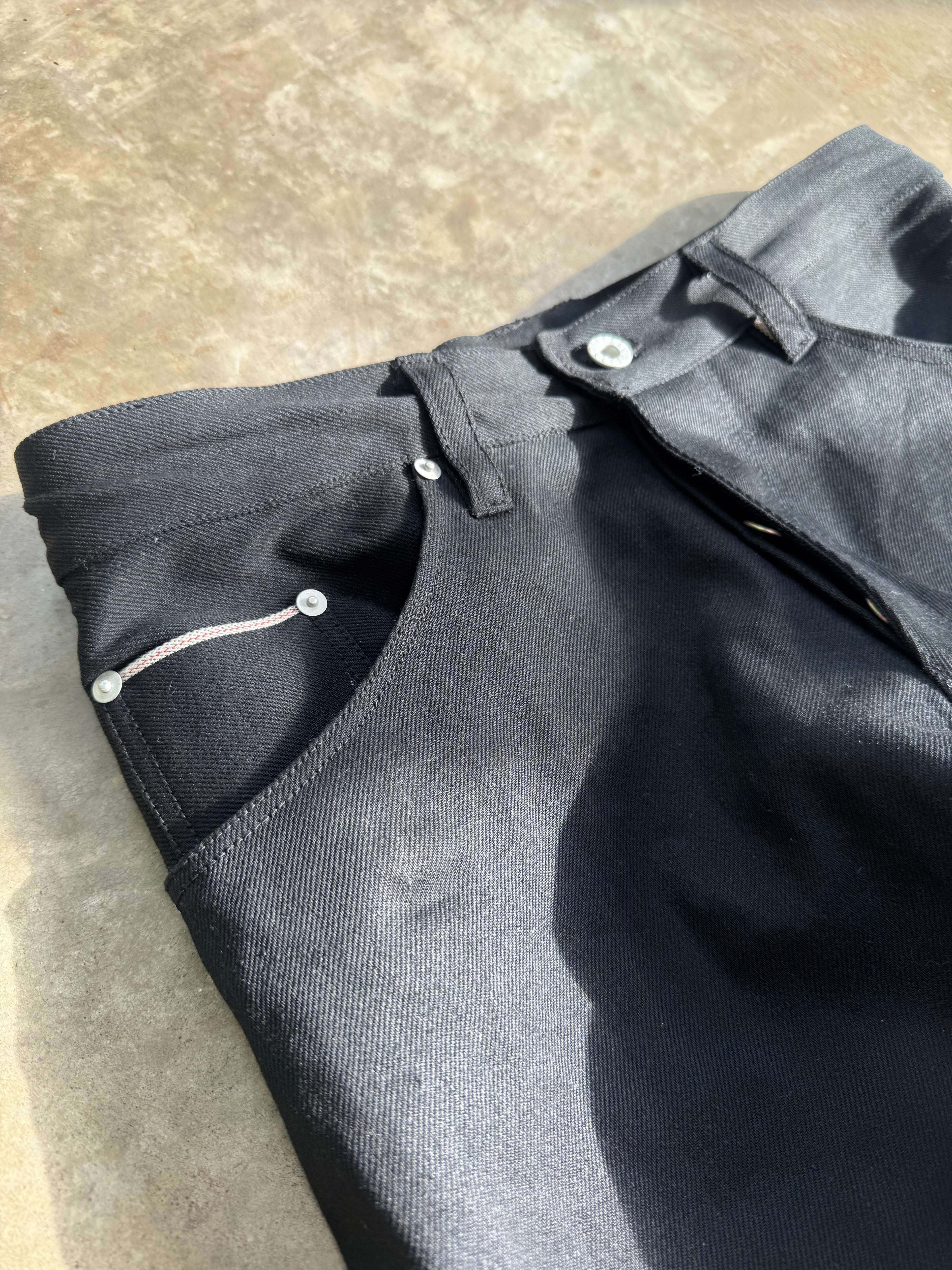 custom jet black bootcuts