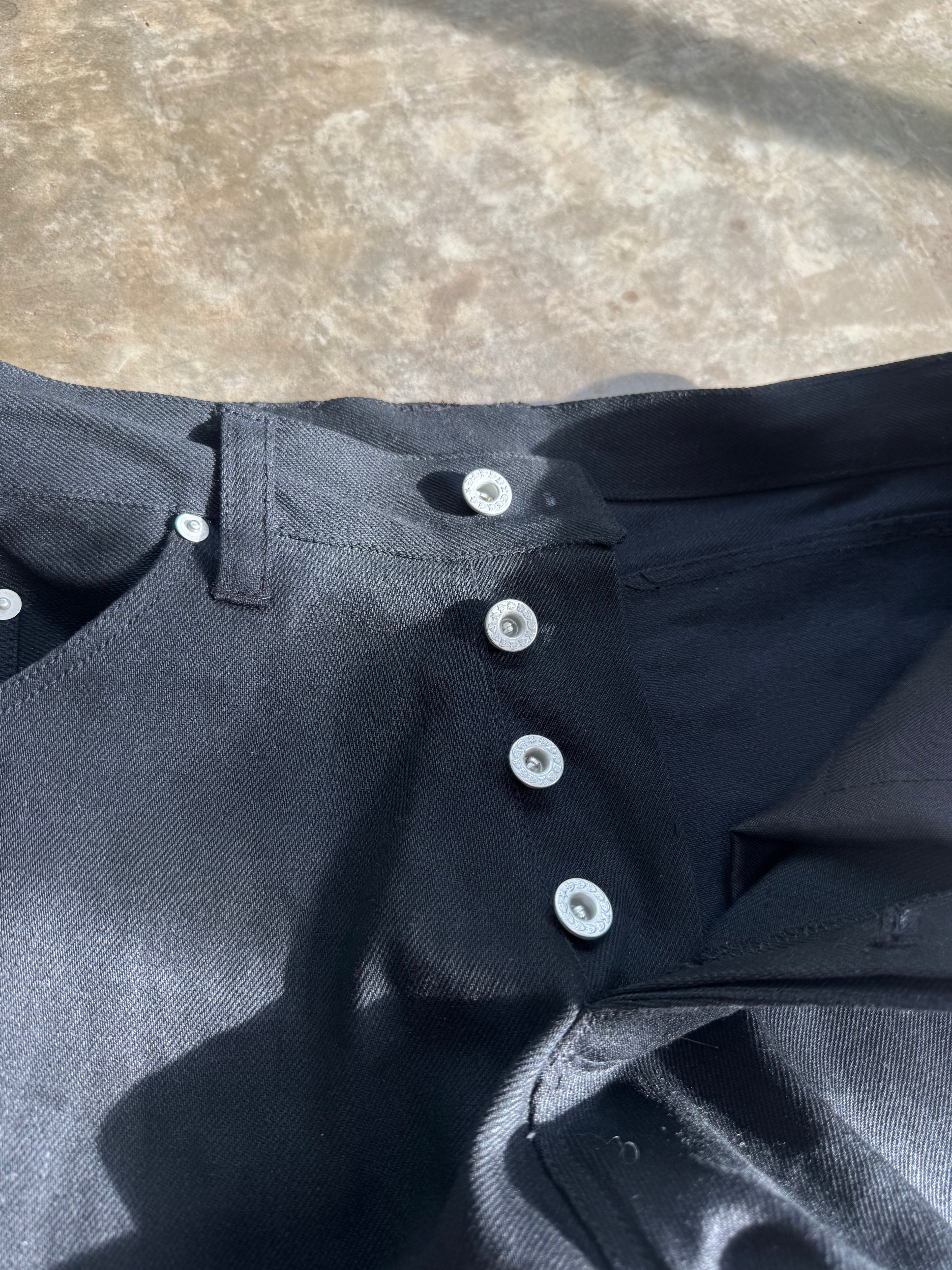 custom jet black bootcuts