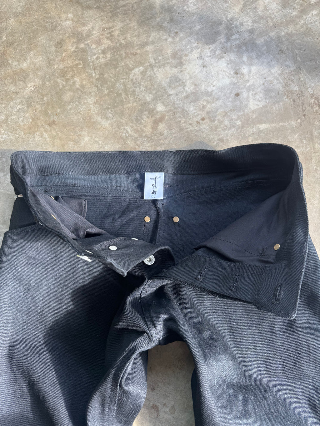 custom jet black bootcuts