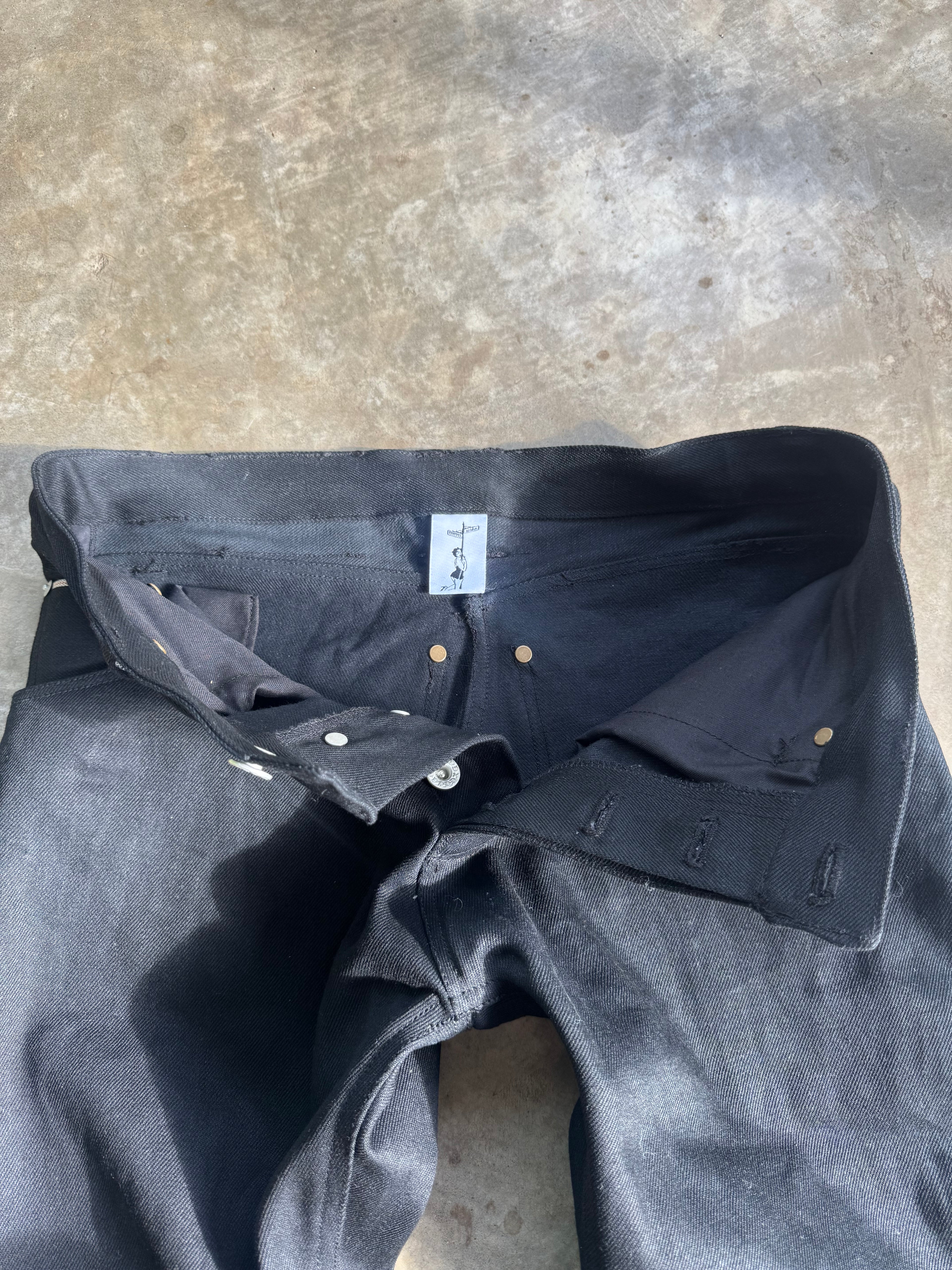 custom jet black bootcuts