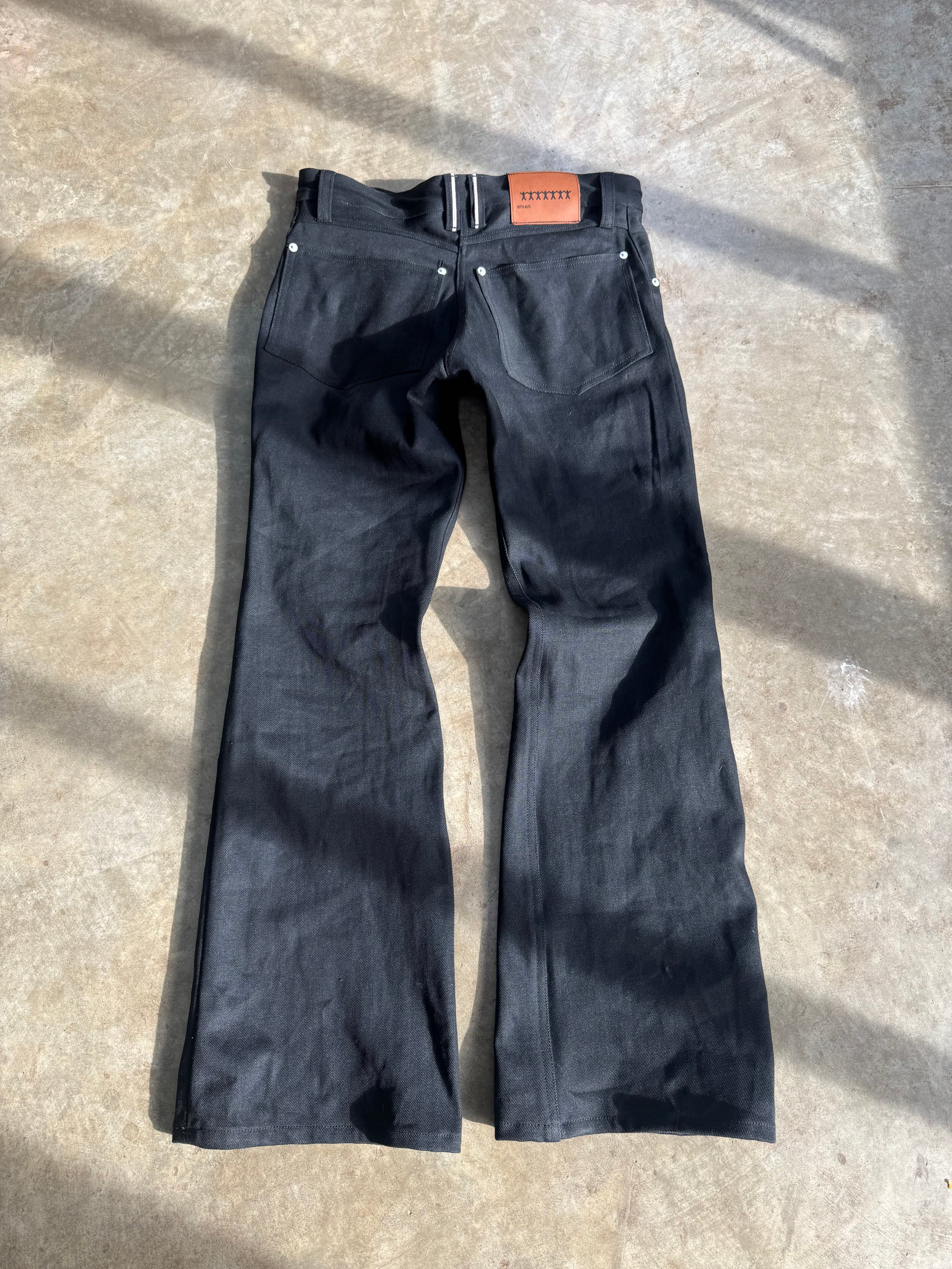 custom jet black bootcuts